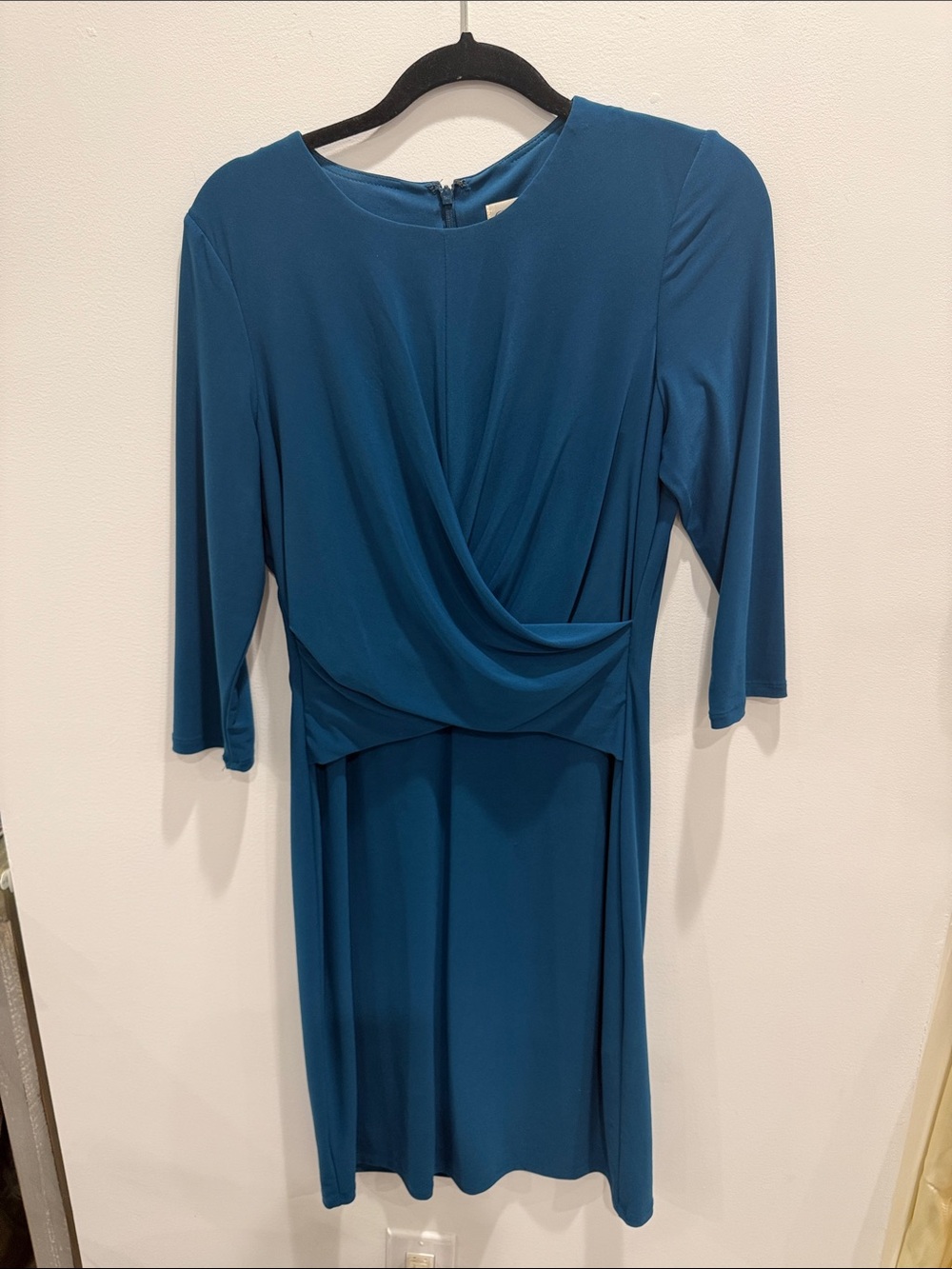 Eliza J Teal Draped Midi Dress